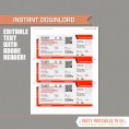 Airplane Boarding Pass with FREE Thank You Card (Red)
